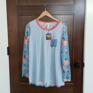 Matilda Jane Me Time Pajama Top sz Medium NWT